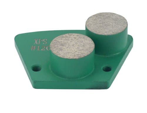 Surface Prep 2-Button Round Traps Polished Concrete Grinding Pads Trapezoid Discs Thin Coat, Mastic, Glue and Epoxy Removal [Medium Bond] (70-Grit)