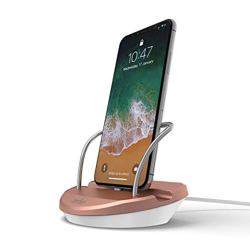 iPhone Stand Charging Dock Desk Station Holder Easy Desktop Charging Station for iPhone X /iPhone 8/iPhone 8 Plus (Rose gold)
