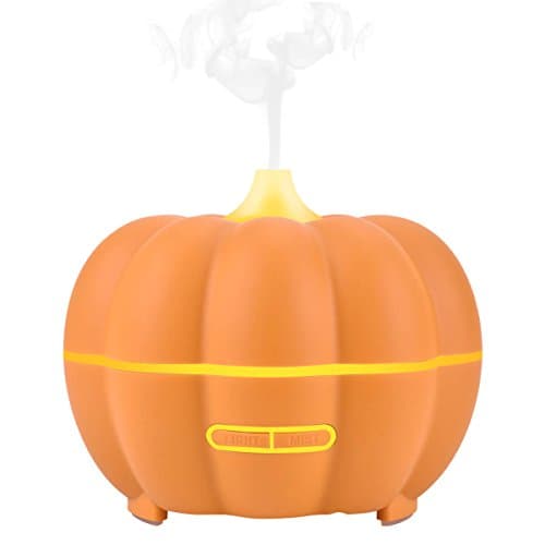 Essential Oil Diffuser Humidifier Vaporizer - 400ml Aromatherapy Ultrasonic Cool Mist Air 7 Colors for Home Bedroom Office Living Room Yoga Spa Baby Room Holiday Gifts (Pumpkin)