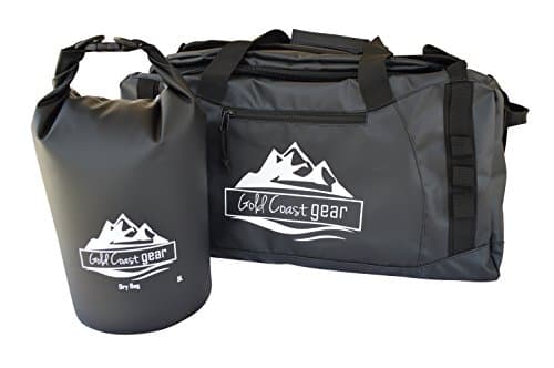 Camping Duffel Bag - Durable Water Resistant - With Shoulder Backpack Straps - Best For Camping, Hiking, Kayaking, Fishing, Biking, Outdoor Sports (Waterproof Dry Bag included as bonus gift)