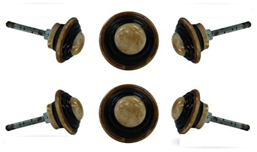 Set of 6 Drawer Knobs Mushroom Bone Dresser Cabinet Pull Kitchen Bed-Room Cupboard Handle by TRINCA-FERRO