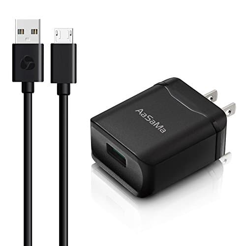 Aasama Quick Charge 3.0 Wall Charger Adapter with 3 Feet Micro USB Cable for Samsung HTC Blackberry Sony and More (Black)