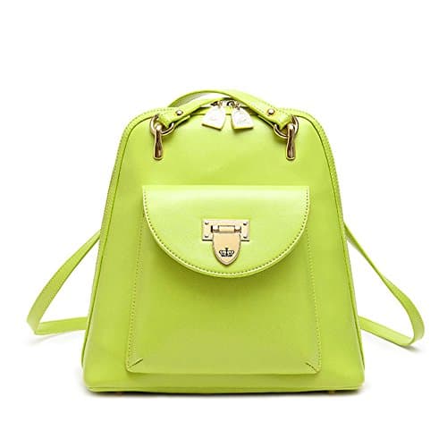 Grebago Woman's College Wind Bag Retro Leather Backpack Multifunctional Package