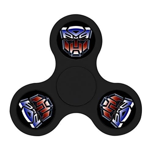Transformers Logo (Black) Hand Spinner EDC Fidget Toy With Highly Speed Finger Tri-Spinner Relief Safety Toys for Focus, Kids &amp; Adults