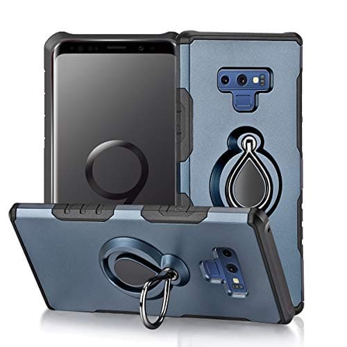 Galaxy Note 9 Case,JYIN 360 Degree Rotating Ring Kickstand Function with Magnet Car Holder Cover,Full Protective Anti Scratch Holder Case Compatible with Samsung Galaxy Note 9-Navy