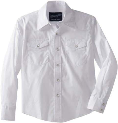 WranglerBoys' Long Sleeve Western Solid Snap Shirt