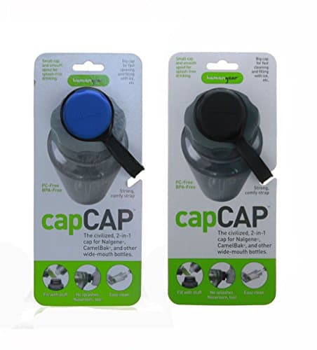 Humangear capCap Black Base, Blue Cap, and Black Base, Black Cap 2 Pack Combo.