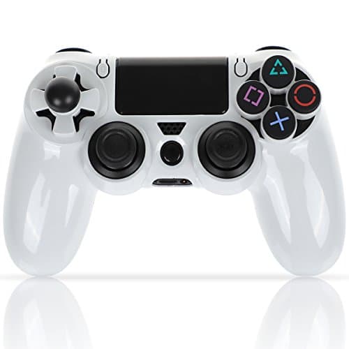 TENNIO Protector case Cover Skin for Playstation4 Original Controller with 2 Plus-Size Triggers/3 Different types replacement D-pad/2 pairs of Plus-Size Thumbstricks (White)
