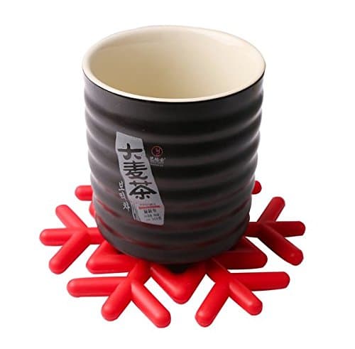 1 pcs 14.3 cm Snow Table Mat Silicone Snowflake Shape Cup Pad Non-Slip Heat Resistant Mat Red Snow Coaster Cushion Placemat