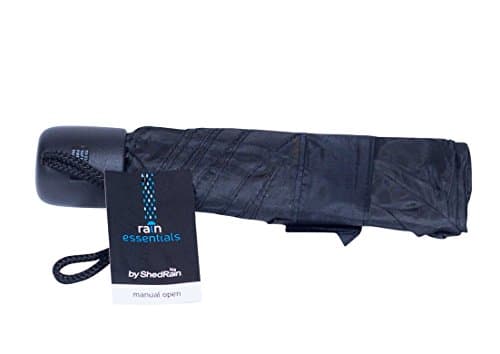 Rain Essentials Shed Rain Black Manual Compact Umbrella - 2 Pack