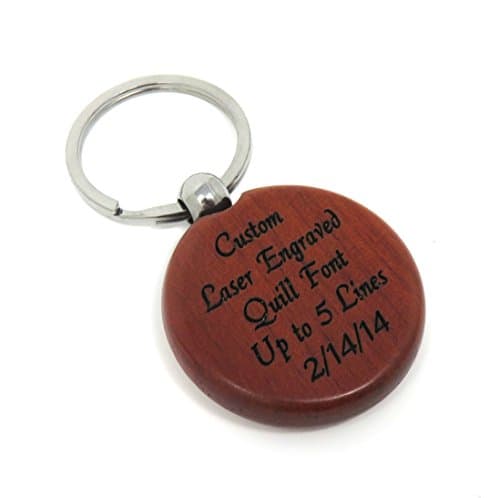 Custom Engraved Rosewood Circle Key Chain - Key Ring - Front & Back Engraved - Personalized - Innovative Surface Art