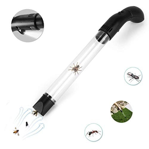 Pest Control, Humane Spider Bugs Catcher, Vacuum Spider Catcher Traps with Battery Operated, LED Flashlight and Transparent Sucker (Black-New)