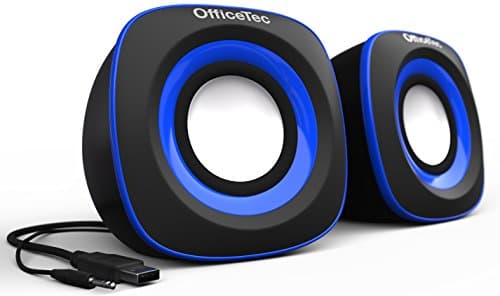 OfficeTec USB Speakers Compact 2.0 System for Mac and PC (Blue)