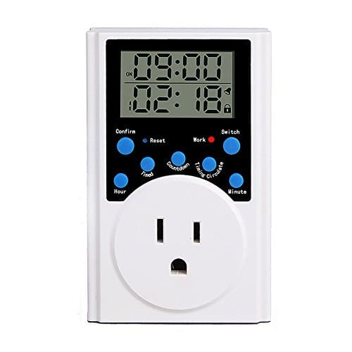 NATAMO Multifunctional Smart Energy-saving Programmable Plug-in Digital Timer Switch with 3-Prong Outlets &amp; LCD Screen for Lights, Fish Tank Heater, Household Appliances, 15A (US Standard)
