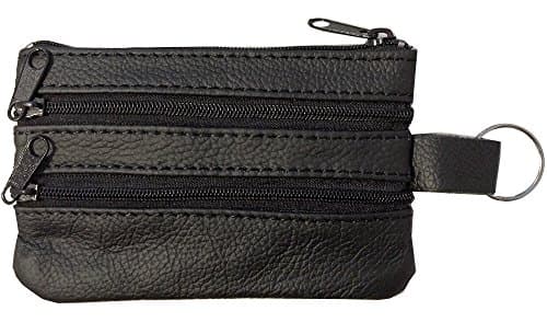 Genuine Leather Coin Purse with Key Ring