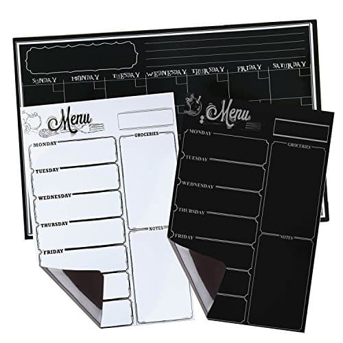 Weekly Planner, Meal Planner,Planner Board,Loftstyle Weekly Calendar Board,Magnetic Refrigerator Board, Keep Everything Organized, White Board Weekly Calendar Weekly Planner Included