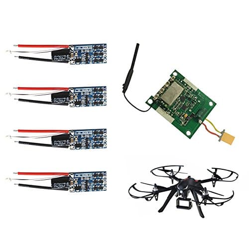 ANNONGONE 4Pcs Brushless ESC Speed Controller &amp; 1Pcs Receiver for MJX Bugs Drone 3 RC Quadcopter Spare Parts