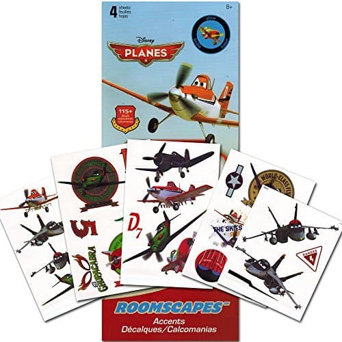 Disney Planes Wall Stickers ~ 115 Removable Wall Decals (Includes Glow in the Dark Planes Wall Stickers)