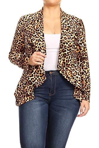 Women's Womens Lightweight Classic Draped Open Front Blazer with Plus Size