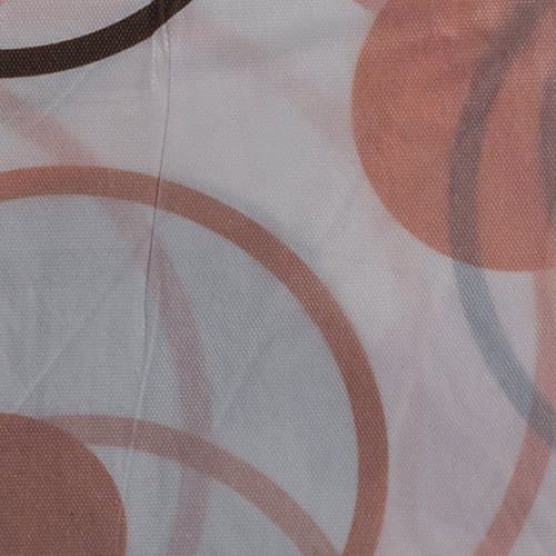 1. Bath Mat and Shower Curtain Combo Pack with 12-Hooks for Hanging, range of colors with matching rings (Peach Circles)