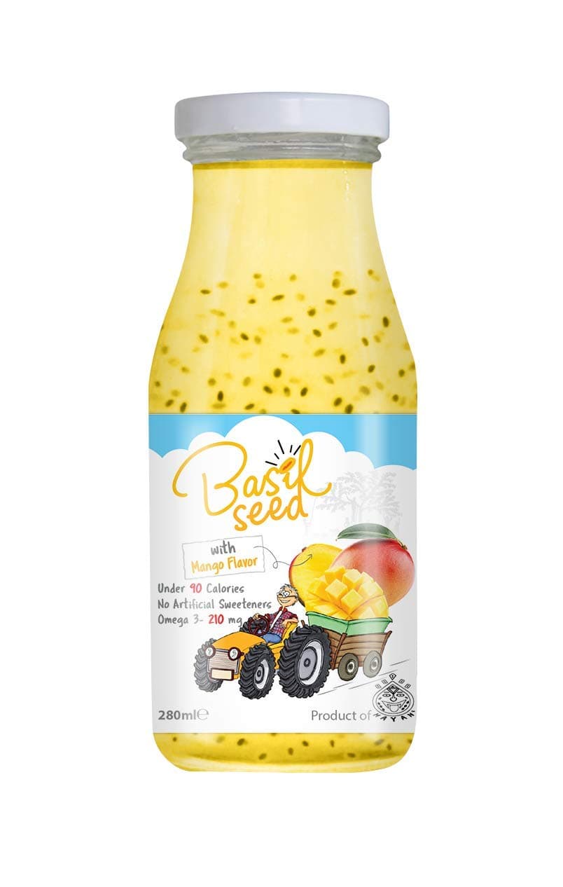 Mayan Basil Seed Fruit Drinks (4 Pack - Mango Flavor)