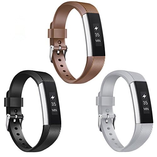 Fitbit Alta HR Bands,Candle Classic Accessory Alta HR Replacement Silicone Band with Secure Metal Buckle for Fitbit Alta HR (3PCS, Large)