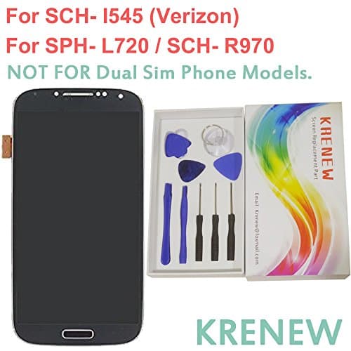 KRENEW Touch Screen Replacement Digitizer Glass LCD Display Assembly for Samsung Galaxy S4 (SCH-I545 / SPH-L720 / SCH-R970 BLACK)
