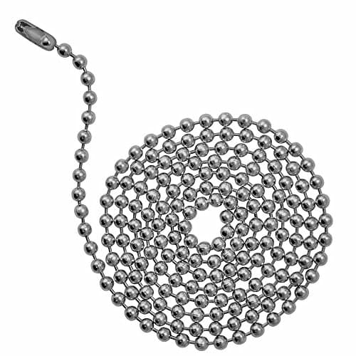 Eminence Lighting 3-Foot Stainless Steel Beaded Pull Chains, 3 Piece