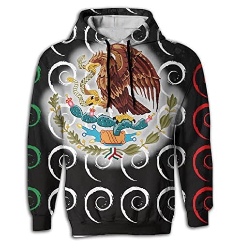 DASFDE Wave Mexican Flag Best Young Men Drawstring Bts Sweatshirt Designer