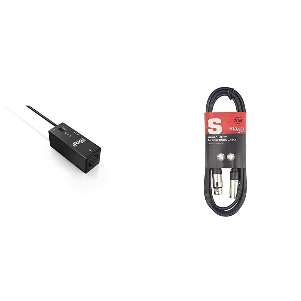 iRig Pre Universal Microphone Interface for iPhone/iPod Touch/iPad + Mikrofonkabel - 3 Meter - 1x XLR Male - 1x XLR Female Bundle