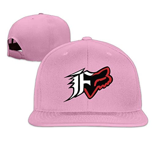 Unisex Custom Fox Racing Flat Bill Plain Snapback Hats Caps Pink