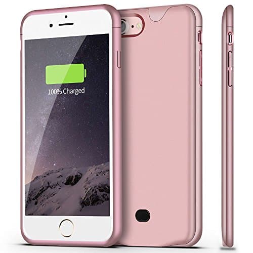 iPhone 8 / iPhone 7 Battery Case With Audio, Sgrice 2700mAH External Portable Charging Case for iPhone 7 8 Battery charger Case [Ultra Slim] ( Support Lightning Headphones)-Rose Gold