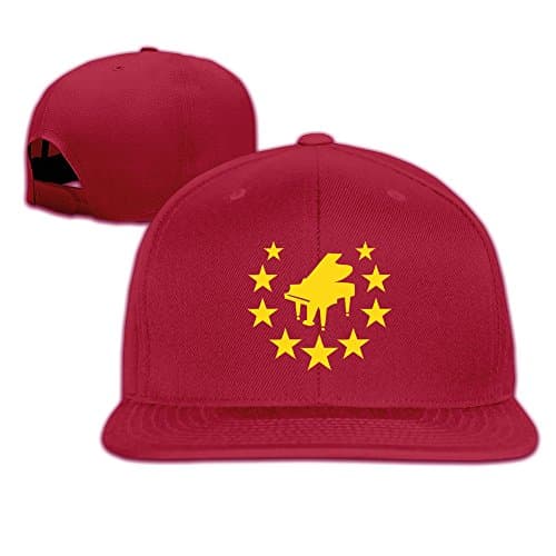 Newest Piano Star Snapback Baseball Cap Hat Adjustable One Size Fits All For Men Women Red
