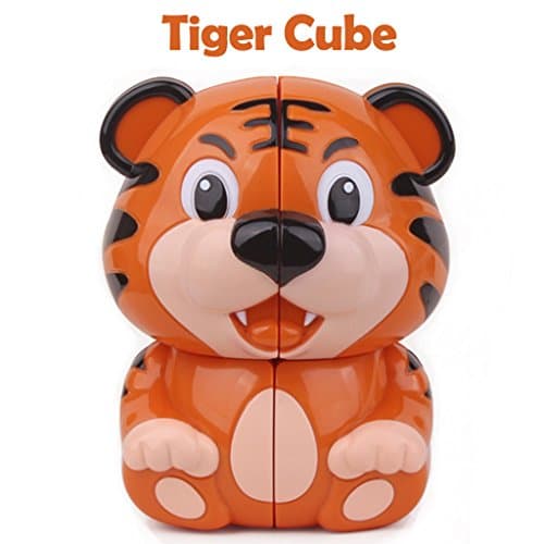 Animal Cube 2x2x2 Tiger Panda Fidget Cube Block, 3D Imagination Pressure Reduction, Duarable Smooth, Killing Time Toys Relieving ADD ADHD Anxiety and Autism, Gift for Adult and Children (A1 Tiger)