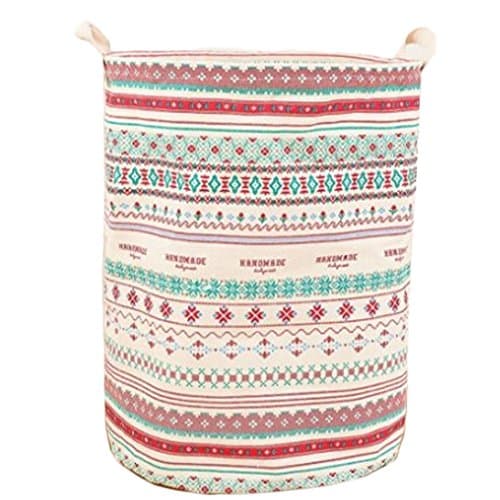 Dutch Brook Cotton Linen Folding Laundry Storage Basket Hamper with Handle