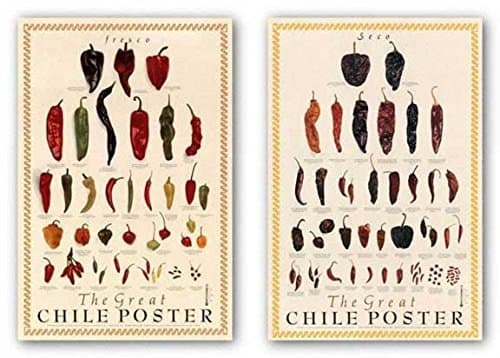 First Art Source The Great Chile Poster Fresh and Dried Mark Miller Pepper Poster 2 Print Set