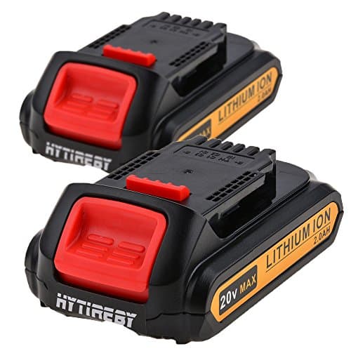 HYTIREBY 2 pack 20V 2.0Ah Lithium Ion Replacement Tool Battery for Dewalt Max DCB201-2, DCB201, DCB203, DCB204, DCB205, DCB200, DCB181-XJ, DCB181, DCB180