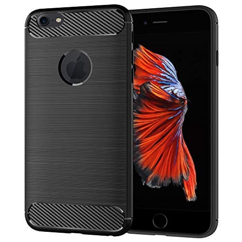Moment Dextrad for iPhone 6 Case iPhone 6s Case,Anti-Fingerprint Protective Bumper Soft TPU Cover with Shock-Absorption and Carbon Fiber Case Design for iPhone 6/6S + Stylus (Black)