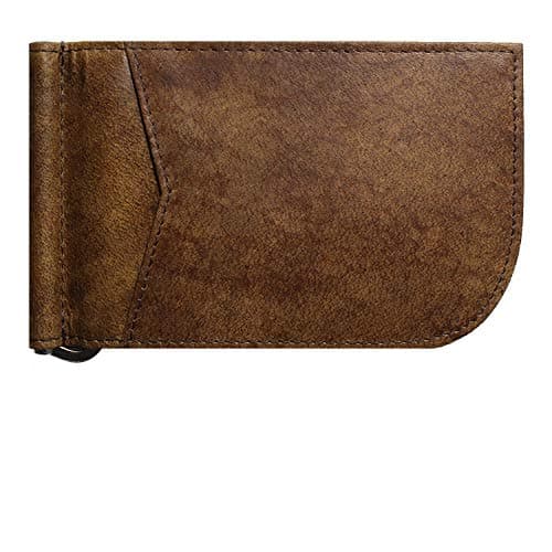 Front Pocket Wallet, Money Clip Billfold RFID Blocking, Top Grain Leather