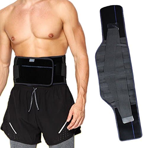 MIRANCO Stabilizing Lumbar Lower Back Brace and Support Belt with Dual Adjustable Straps and Steel plate support and Breathable Mesh Panels - Relieves Lower Back Pain Naturally for Men and Women(M)