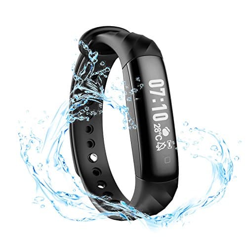 KEDA Fitness Tracker, Waterproof Activity Tracker OLED Touch Screen Watch Bluetooth Pedometer Smart Bracelet for iOS And Android Smartphone (Black)