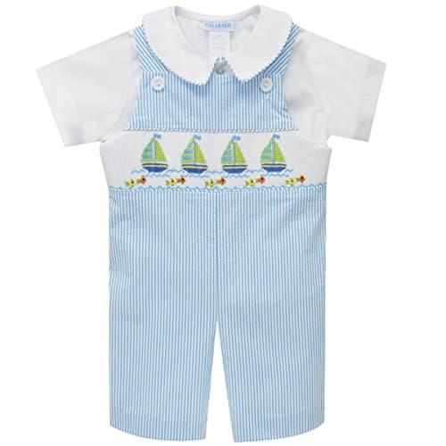Nautical Day Smocked Boys Shortall