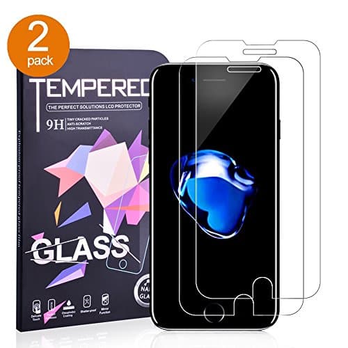 [2 Pack] iPhone 7Plus Screen Protector (5.5"), YuanGuo iPhone 7 Plus[Tempered Glass] Screen Protector-[9H hardness][2.5D Rounded Ultra Clear HD] [Easy-Install Wings][5 years warranty]