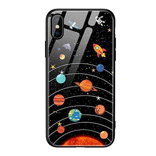DREAMBAB Phone Case Tempered Glass Case For Iphone 7 8 Plus Case Luxury Star Space Cover For Iphone X Case For Iphone6S 6 6S 7Plus Xs Max Xr,11D,For Iphone 8