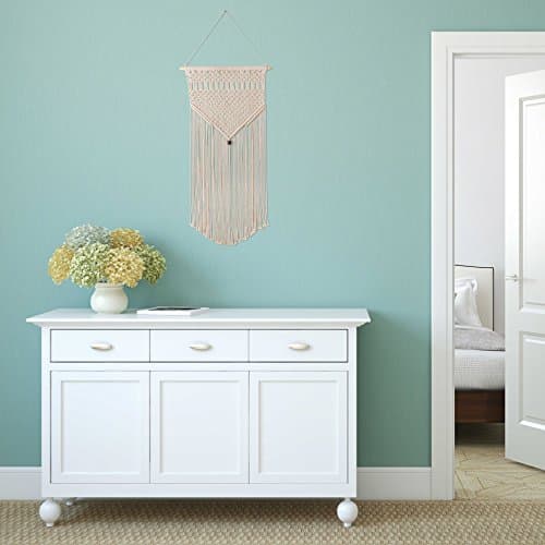 Macrame Wall Art |100% Organic Natural Handmade Yarn Macrame Wall Hanging | Perfect Tapestry Decor for Bedroom, Dorm, Living Room, Nursery |14 inch W x 33 inch L | 'Bindu'