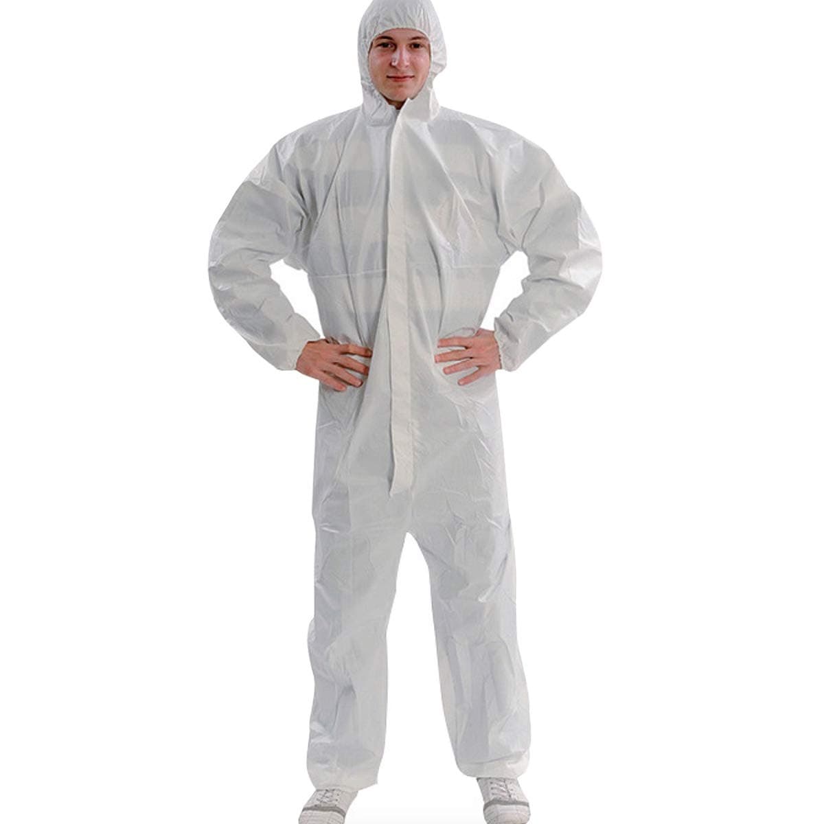 Disposable Protective Overall Coverall Suit, Polypropylene, Light Duty, FDA Certification, White(1 Packung)