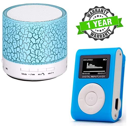 Raptas RapGear Wireless LED S10 Bluetooth Speakers Hands-free with Calling Functions and FM Radio and Mini Digital iPod Mp3 Music Player with High Bass SD Card Supported