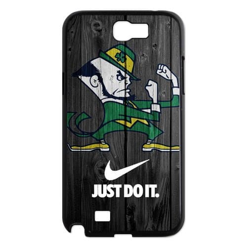 Custom NCAA Notre Dame Fighting Irish logo black plastic Case for Samsung Galaxy Note 2 N7100 at luckeverything store