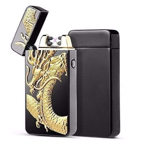 Electric Lighter Double Arc Electronic Lighter USB Rechargeable Flameless Windproof with Gift Box