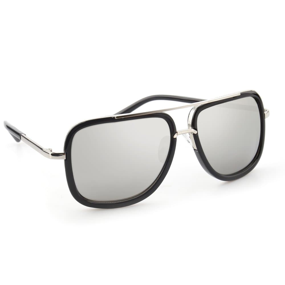 JOOX Classic Square Sunglasses Oversized Double Bar Metal Frame